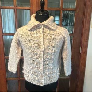 Vintage 1950's 1960's Handmade Mohair Wool Nylon Sweater Made In Italy